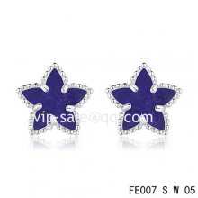 Replica Van Cleef & Arpels Sweet Alhambra Star Earrings White Gold,Lapis Lazuli